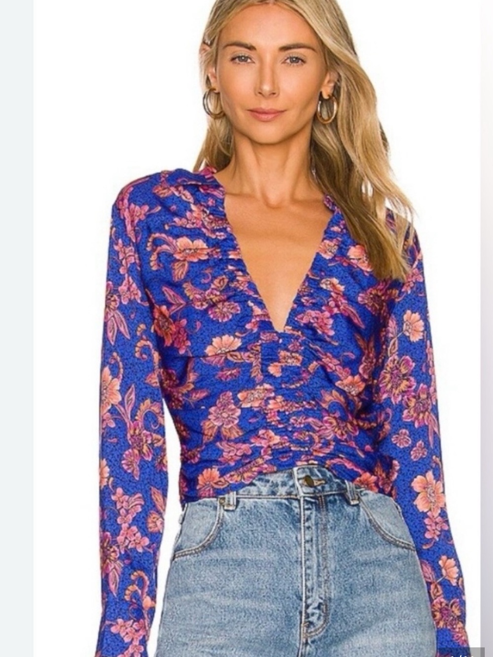 Free people Long-Sleeve Top  v neck top